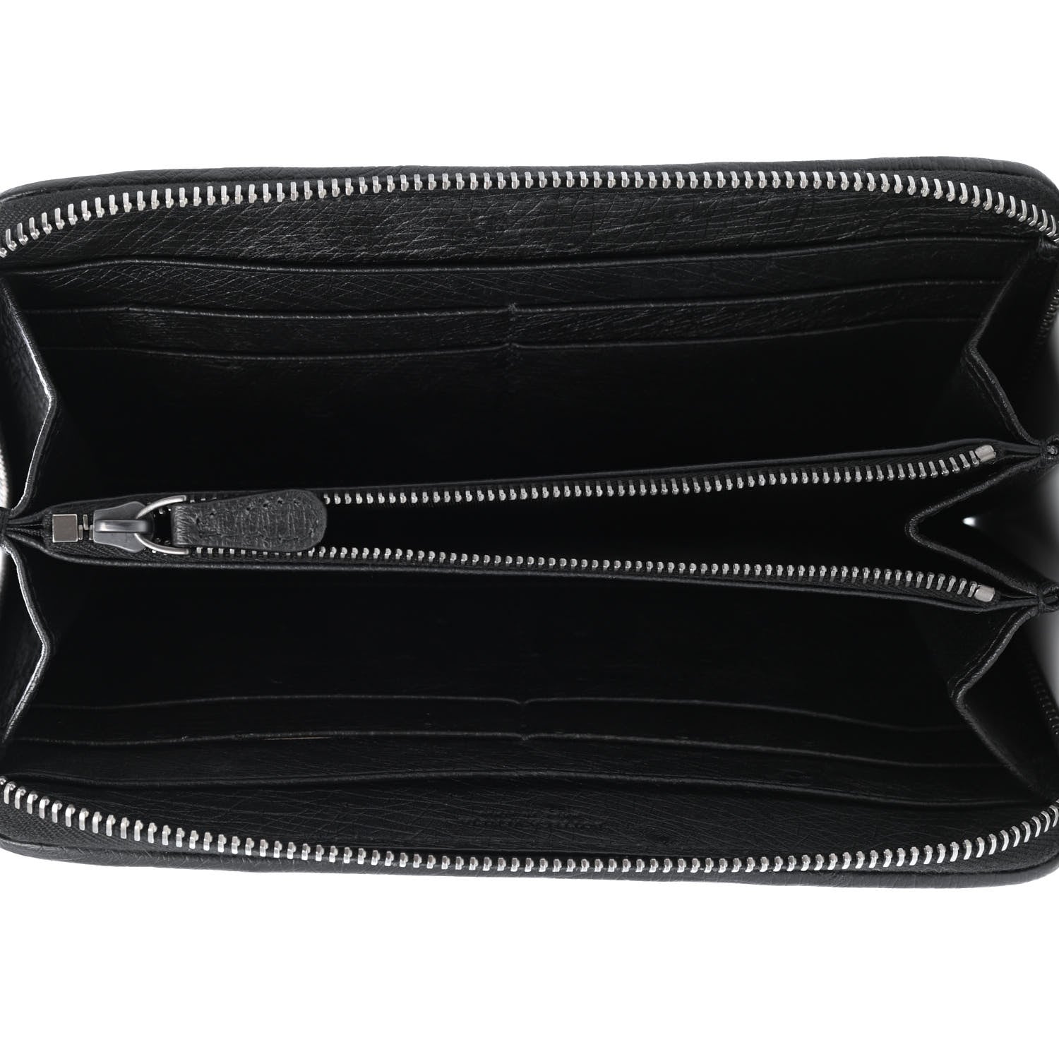 Bottega Veneta Ostrich Zip Around Wallet Black 4 of 4