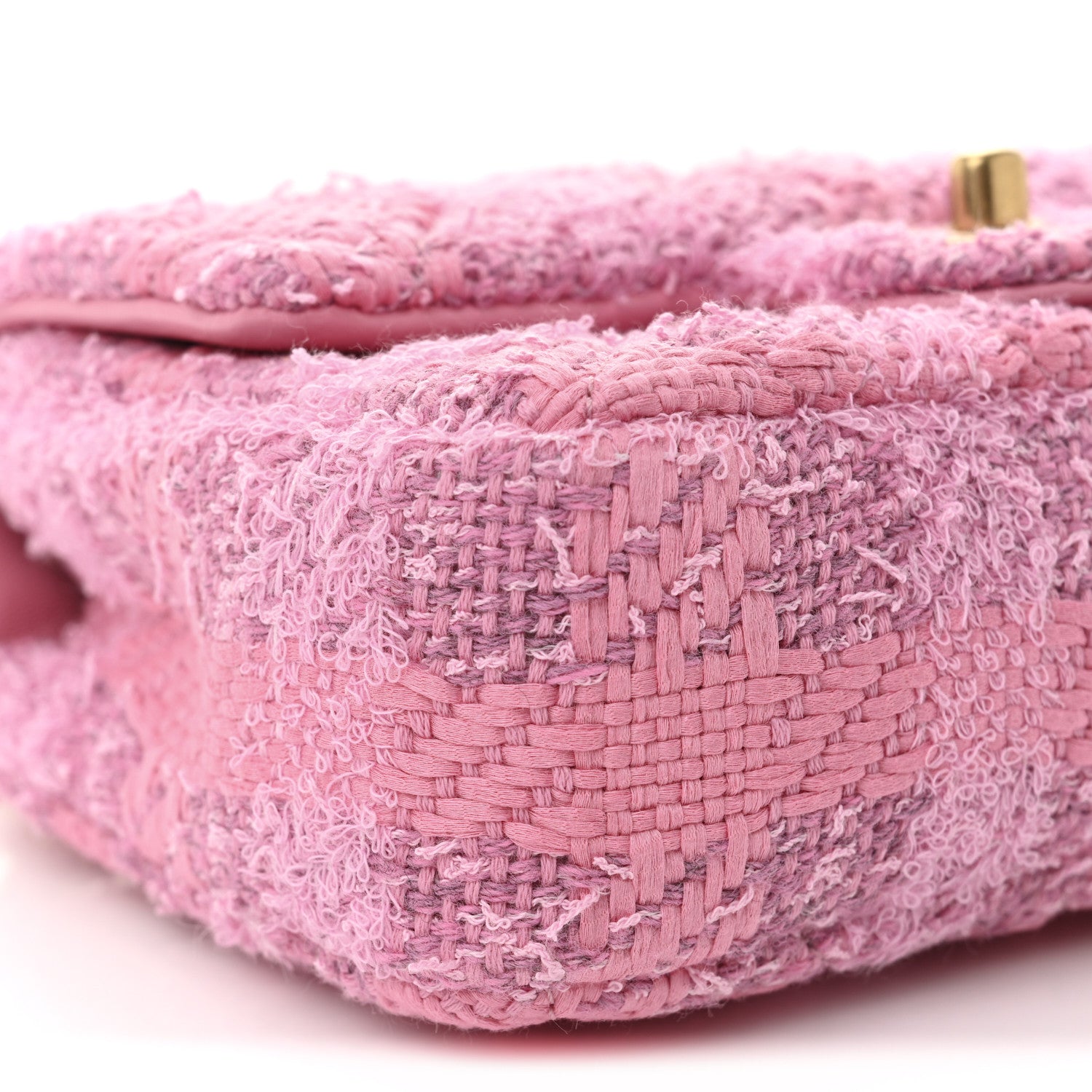 Chanel Tweed Quilted Pearl Twist Mini Square Flap Pink Dark Pink 9 of 11