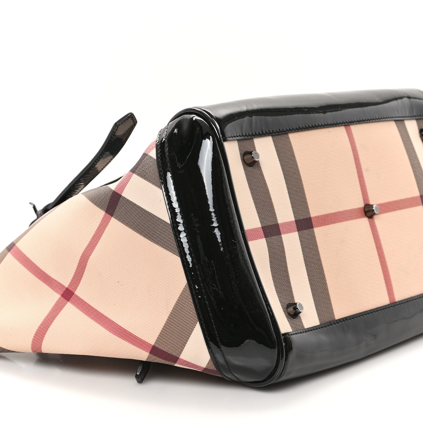 Patent Nova Check Small Tote Black