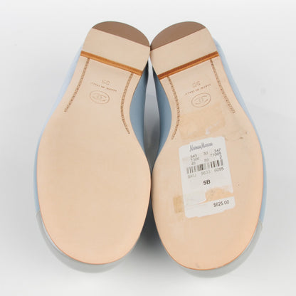 Chanel Lambskin Patent CC Cap Toe Ballerina Flats 35 Blue 6 of 9
