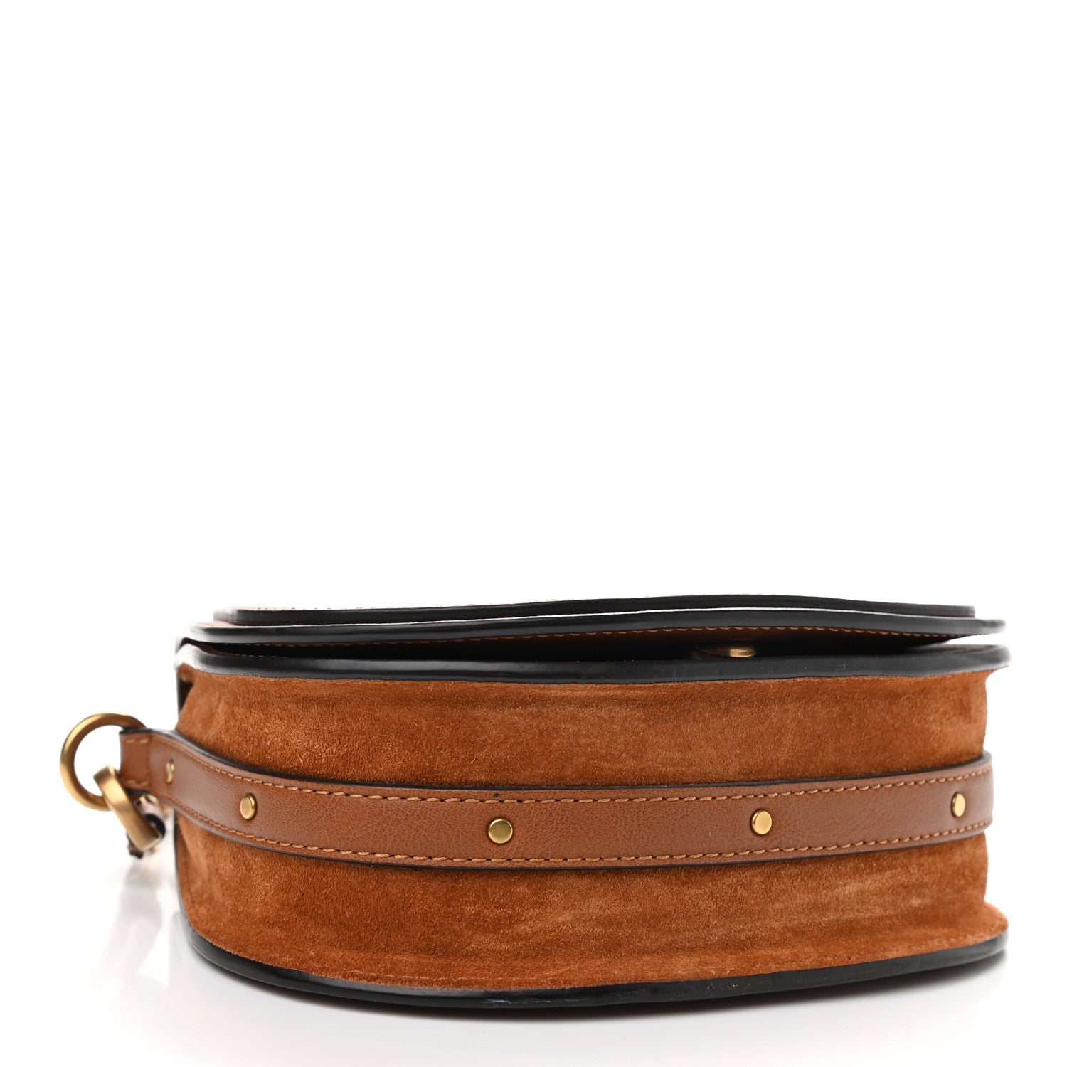 Chloe Calfskin Suede Small Nile Bracelet Bag Caramel 4 of 10