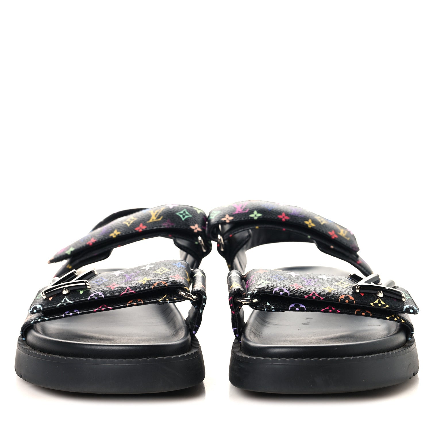 Louis Vuitton LV X TM Monogram Multicolor Sunset Flat Sandals 41 Black 3 of 9