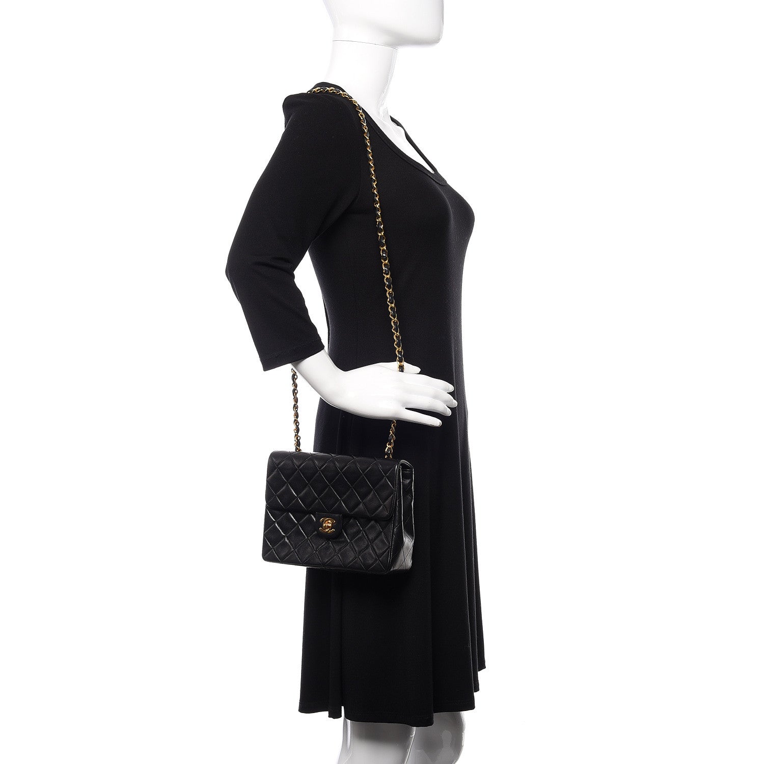 Chanel Lambskin Quilted Mini Square Flap Bag Black 2 of 12