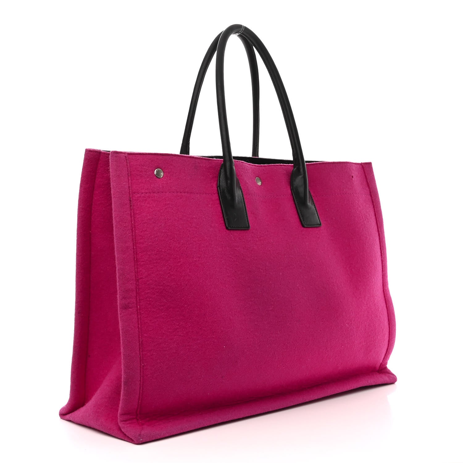 Saint Laurent Wool Rive Gauche Tote Fuchsia 3 of 15