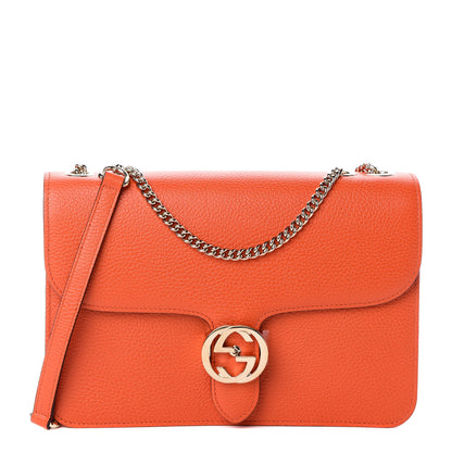 Gucci Dollar Calfskin Interlocking G Shoulder Bag Sun Orange 1 of 8
