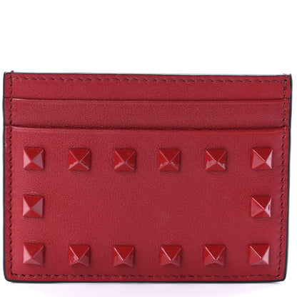 Valentino Garavani Vitello Rockstud Card Holder Red 7 of 8