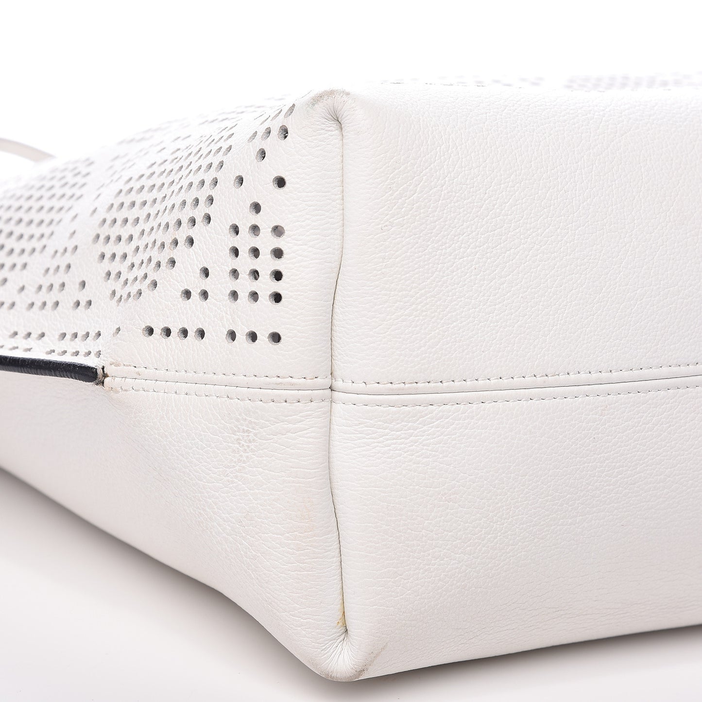 Calfskin Perforated Cannage Dioriva Tote White