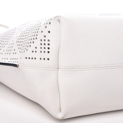 Christian Dior Calfskin Perforated Cannage Dioriva Tote White 8 of 14