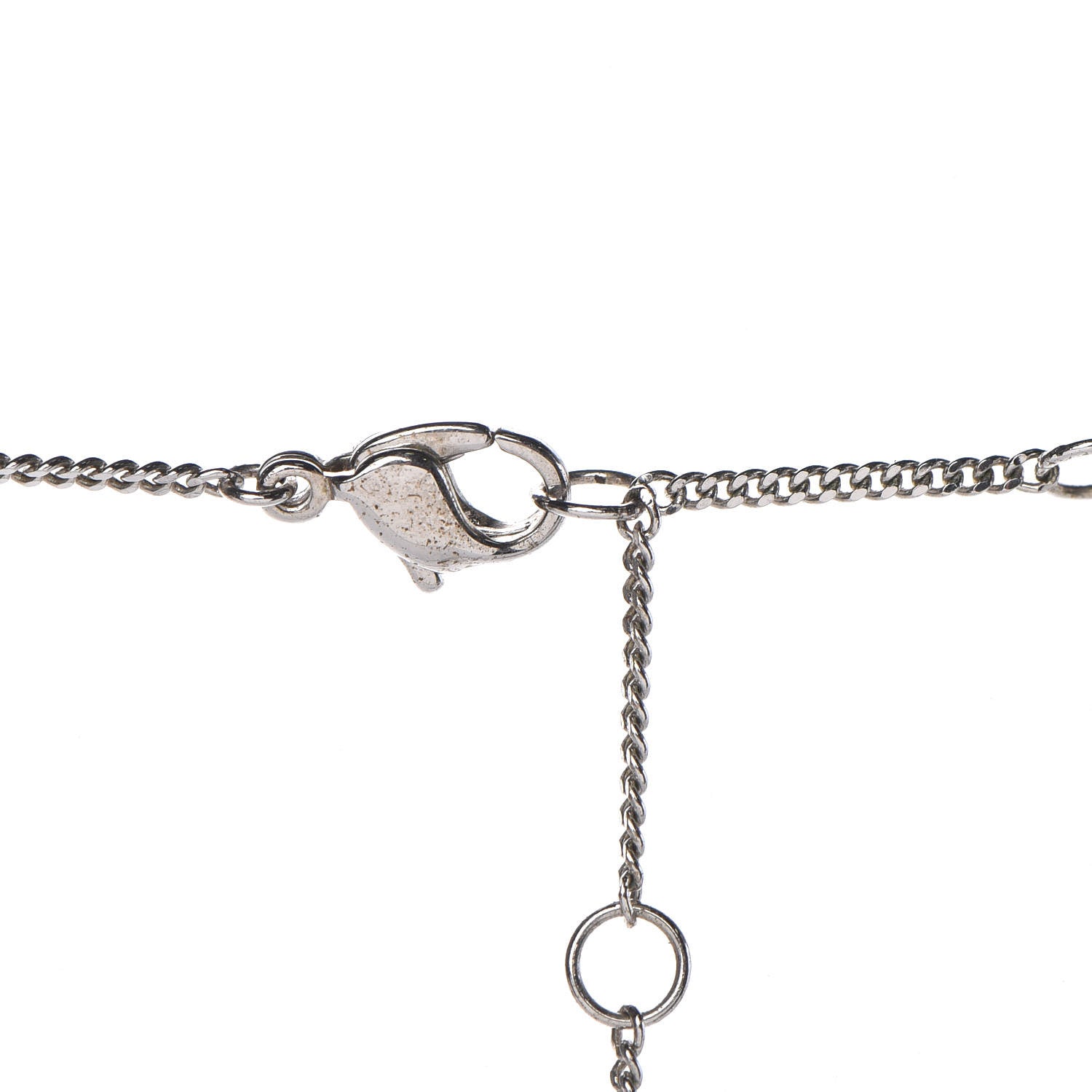 Christian Dior Crystal Mother of Pearl Heart Necklace Silver 4 of 6