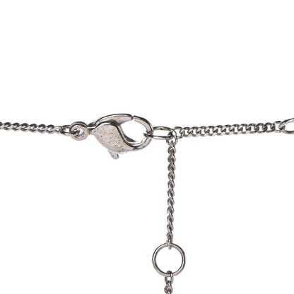 Christian Dior Crystal Mother of Pearl Heart Necklace Silver 4 of 6