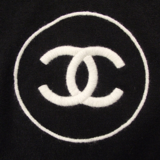 Chanel Cashmere Scarf Black White CC 5 of 7