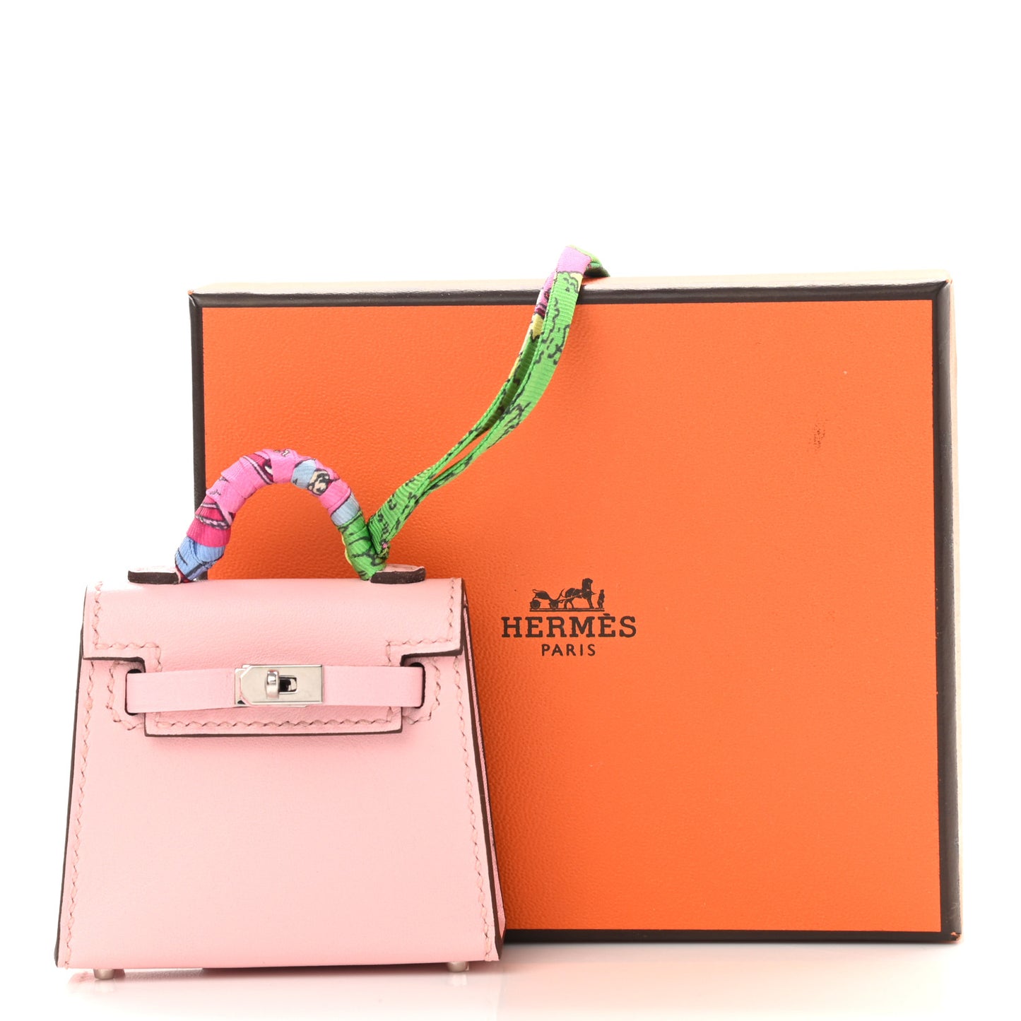 Tadelakt Mini Kelly Twilly Bag Charm Rose Sakura