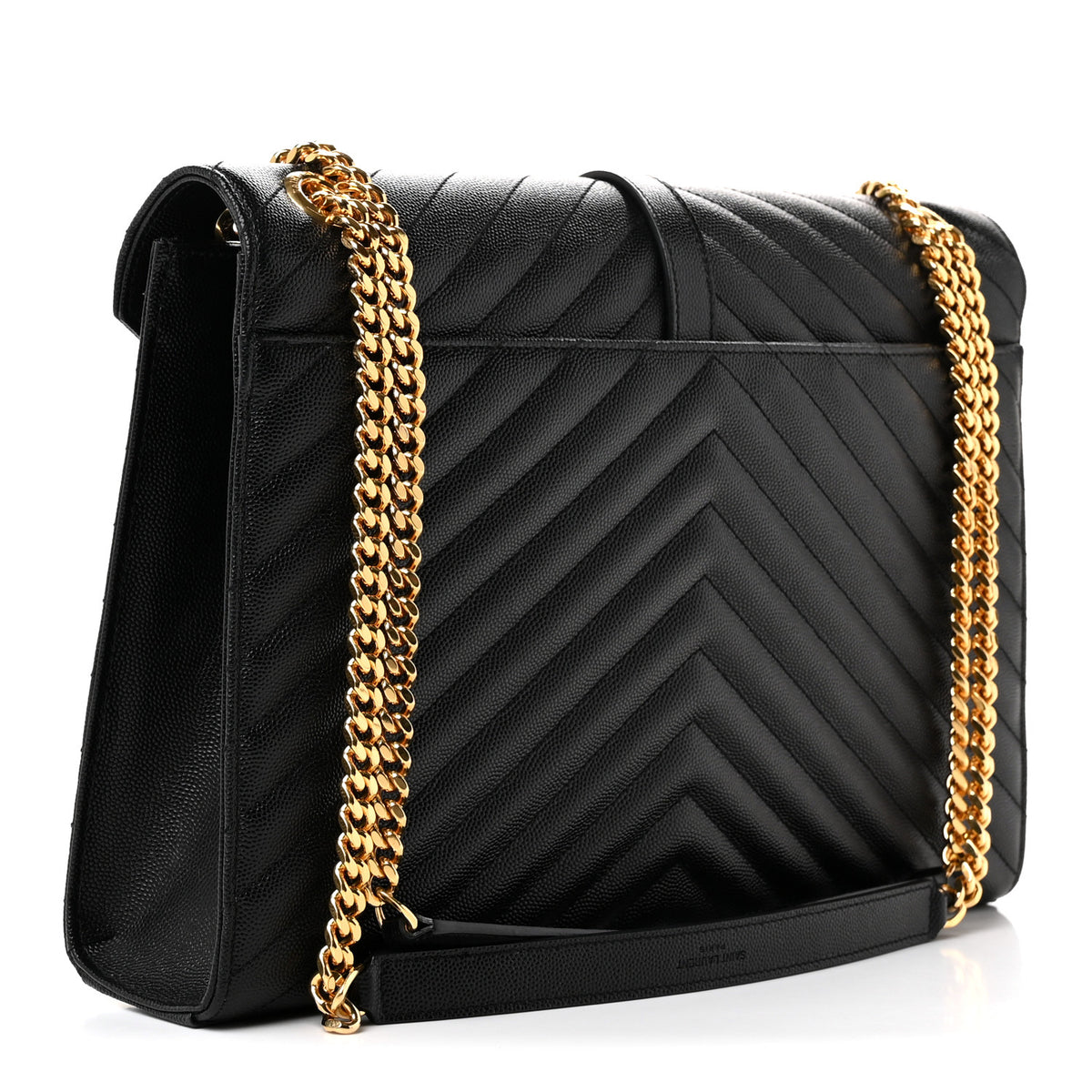 Grain De Poudre Matelasse Chevron Large Monogram Satchel Black