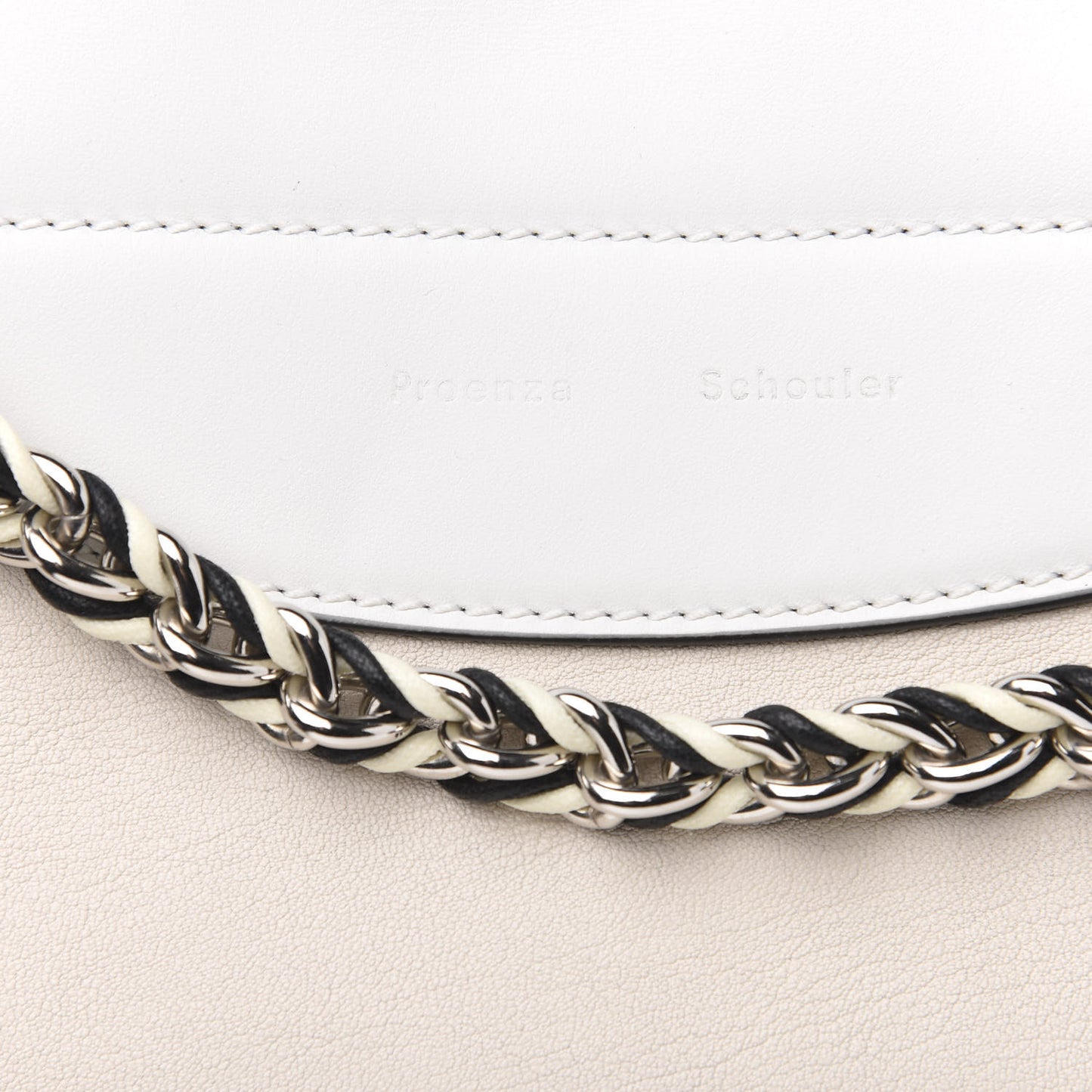 Lambskin Calfskin PS11 Soft Classic Shoulder Bag Optic White Clay