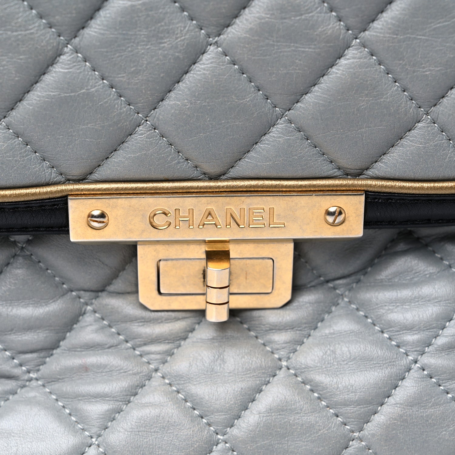 Chanel Lambskin Quilted Mademoiselle East West Flap Light Grey 15 of 15