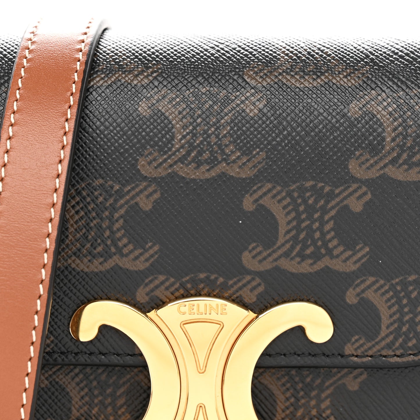 Triomphe Canvas Calfskin Mini Triomphe Tan