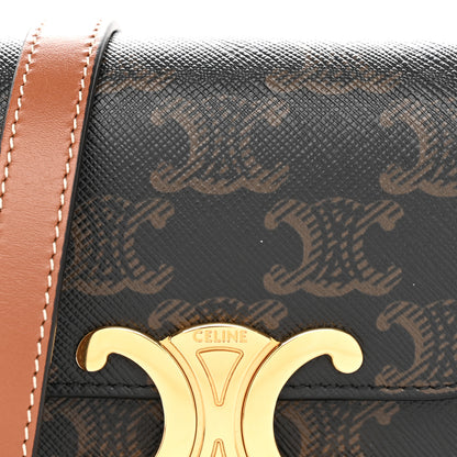 Celine Triomphe Canvas Calfskin Mini Triomphe Tan 8 of 10