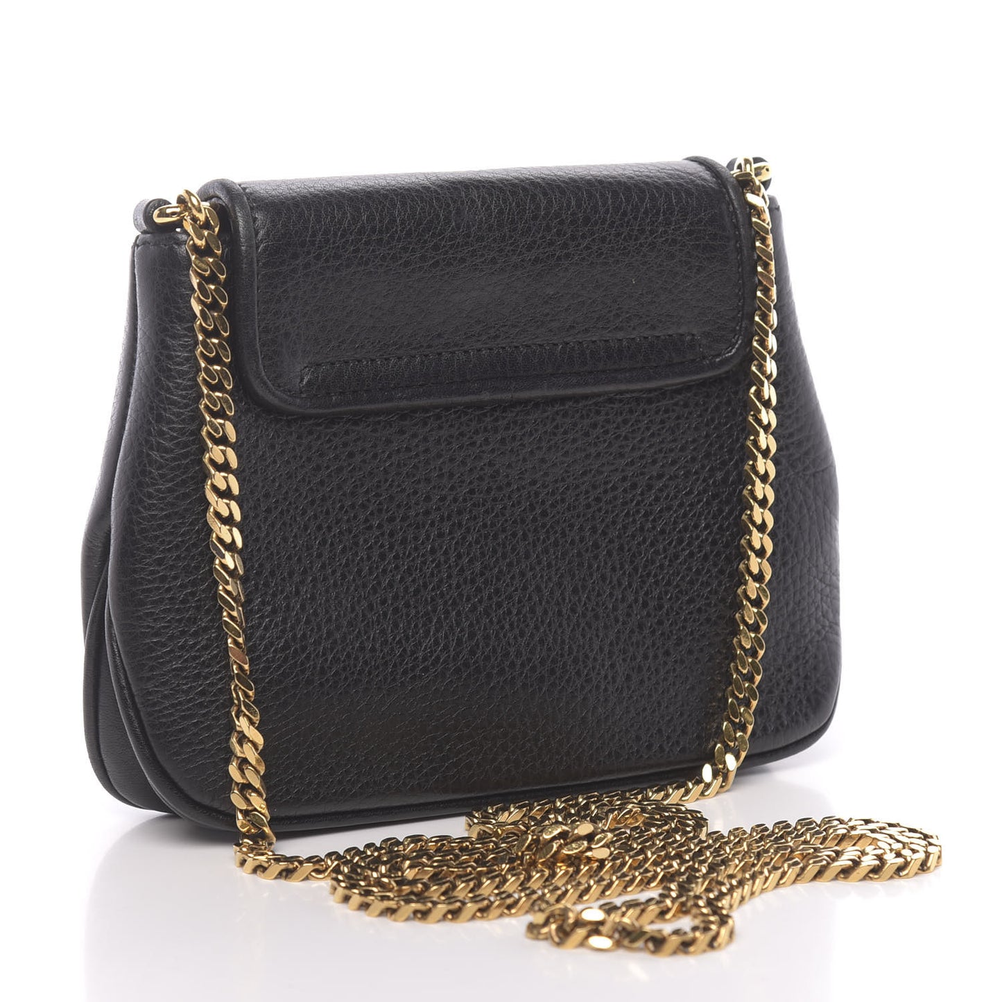 Pebbled Calfskin Small 1973 Chain Shoulder Bag Black