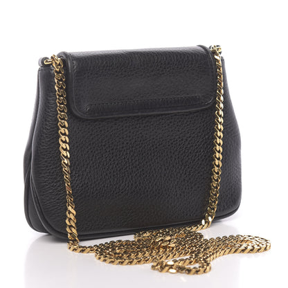 Gucci Pebbled Calfskin Small 1973 Chain Shoulder Bag Black 3 of 10