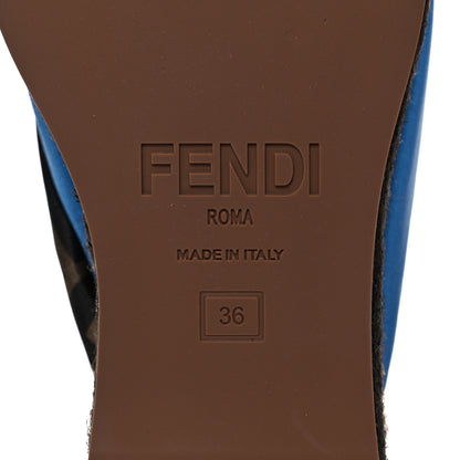 Fendi Satin FF Twist Espadrille Platform Sandals 36 Antigua Tobacco Black 6 of 7