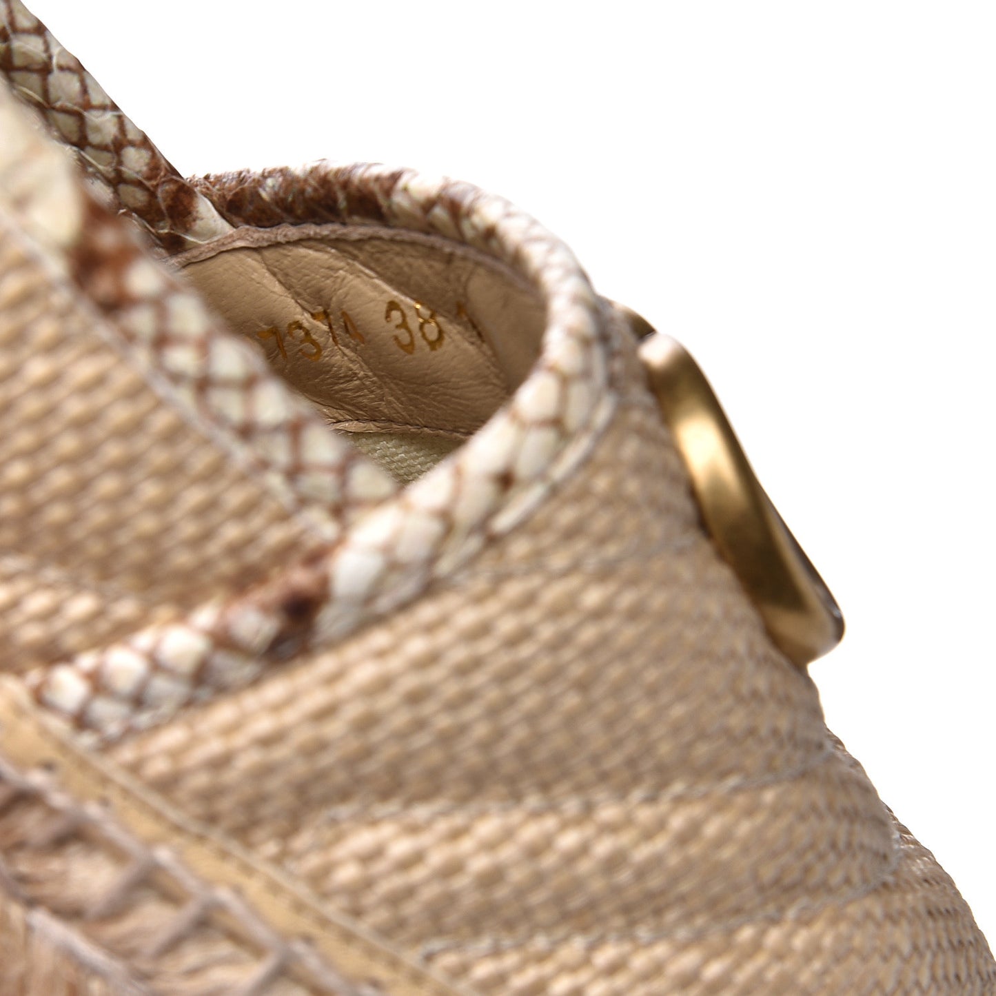 Straw Elaphe Matelasse GG Marmont Espadrilles 38 Natural Cream Brown