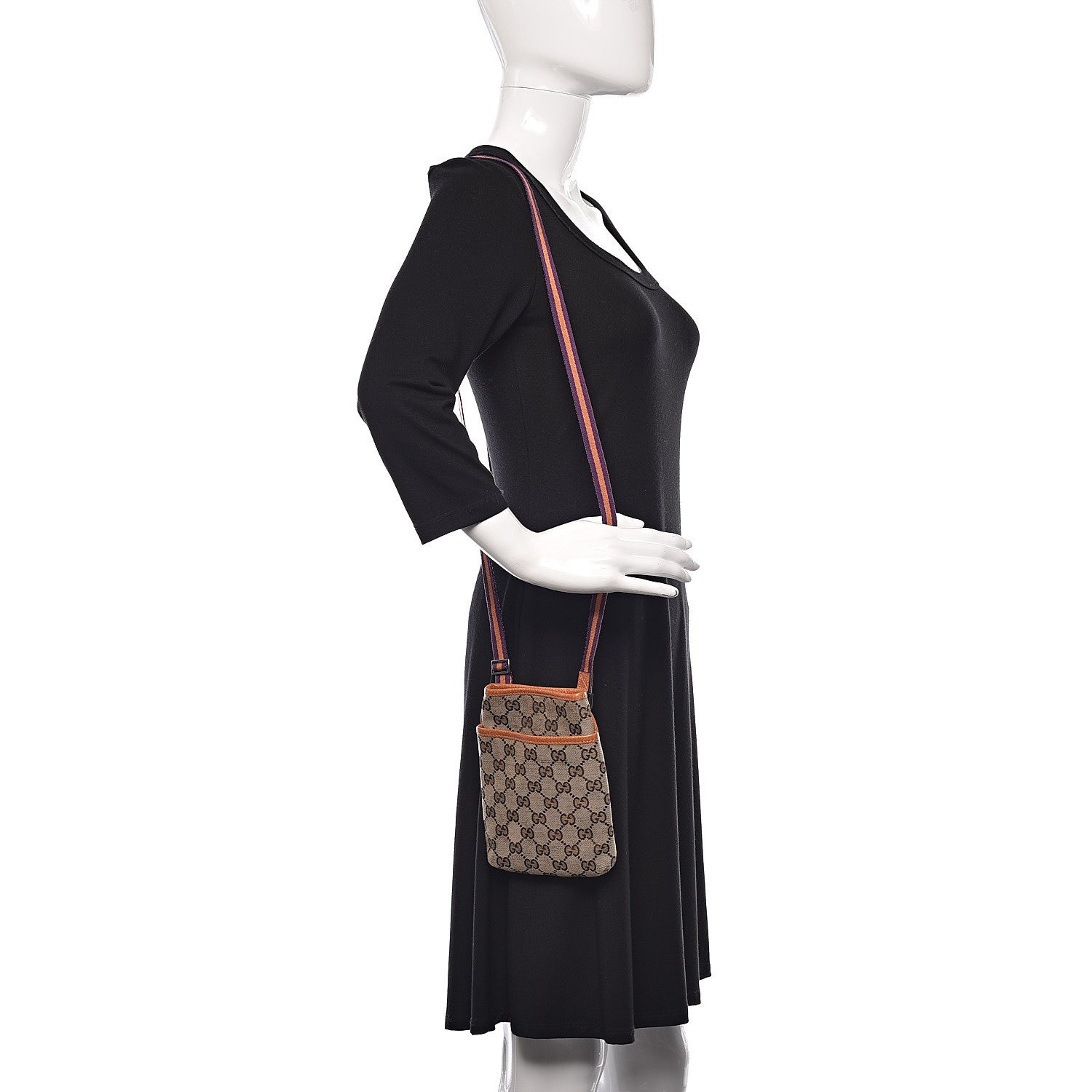Gucci Monogram Web Mini Messenger Bag Brown 2 of 9