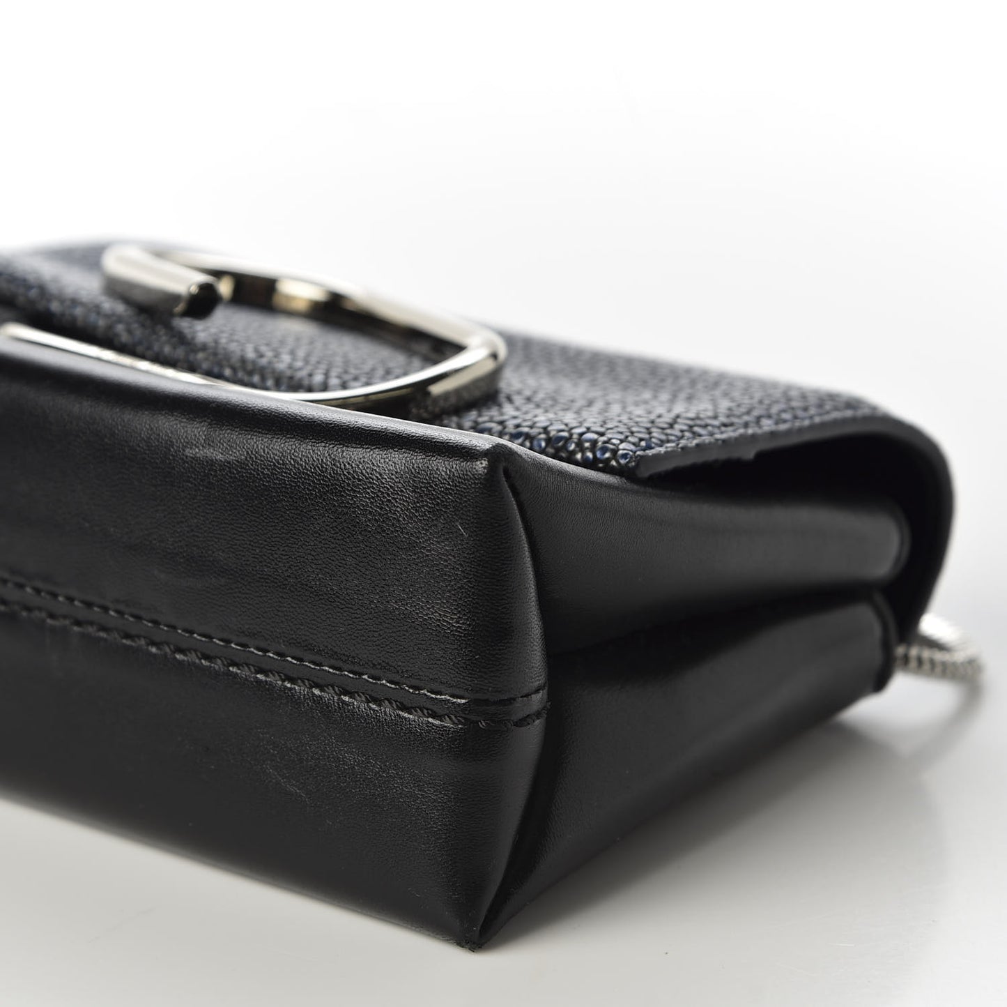 3.1 Calfskin Stingray Embossed Micro Alix Crossbody Bag Black