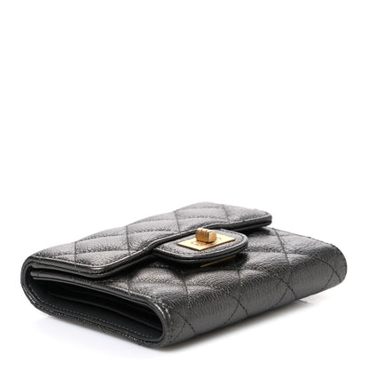 Chanel Metallic Calfskin Quilted Reissue Flap Card Holder Wallet Dark Grey 4 of 9