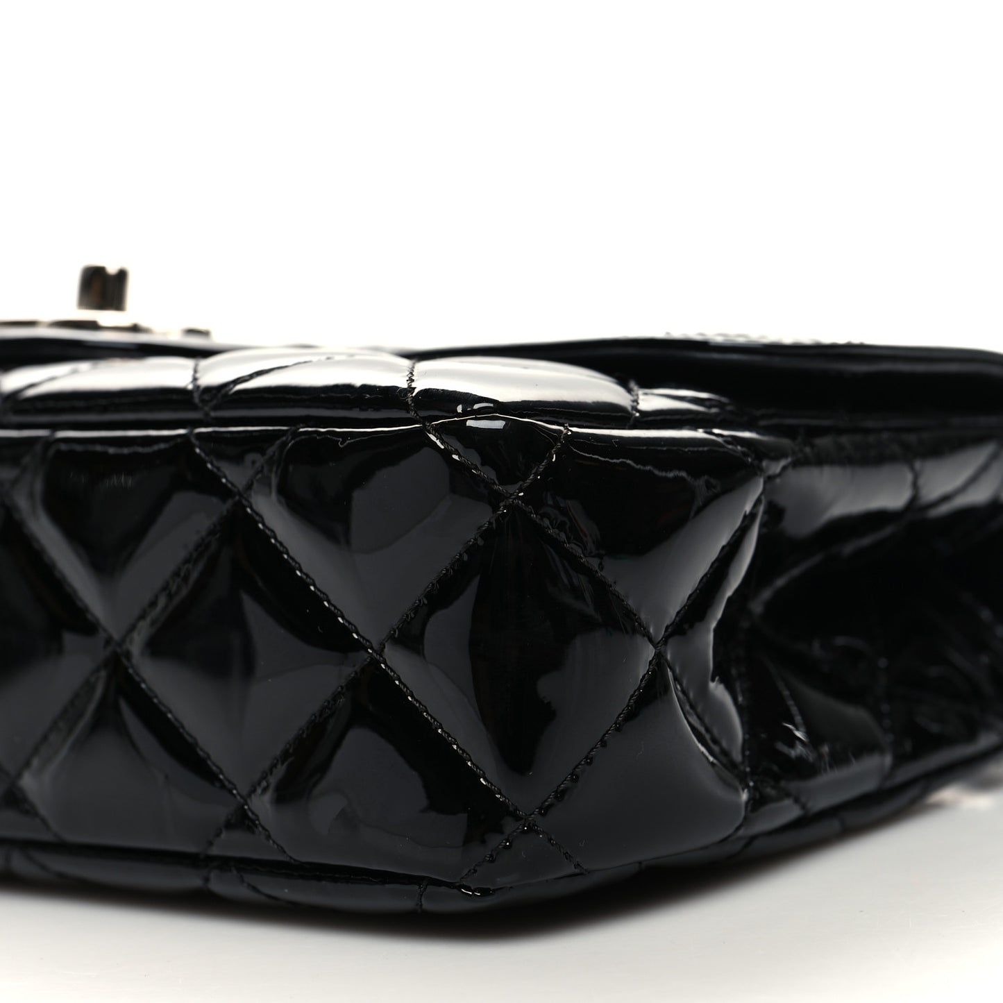 Patent Quilted Small Coco Shine Flap Black