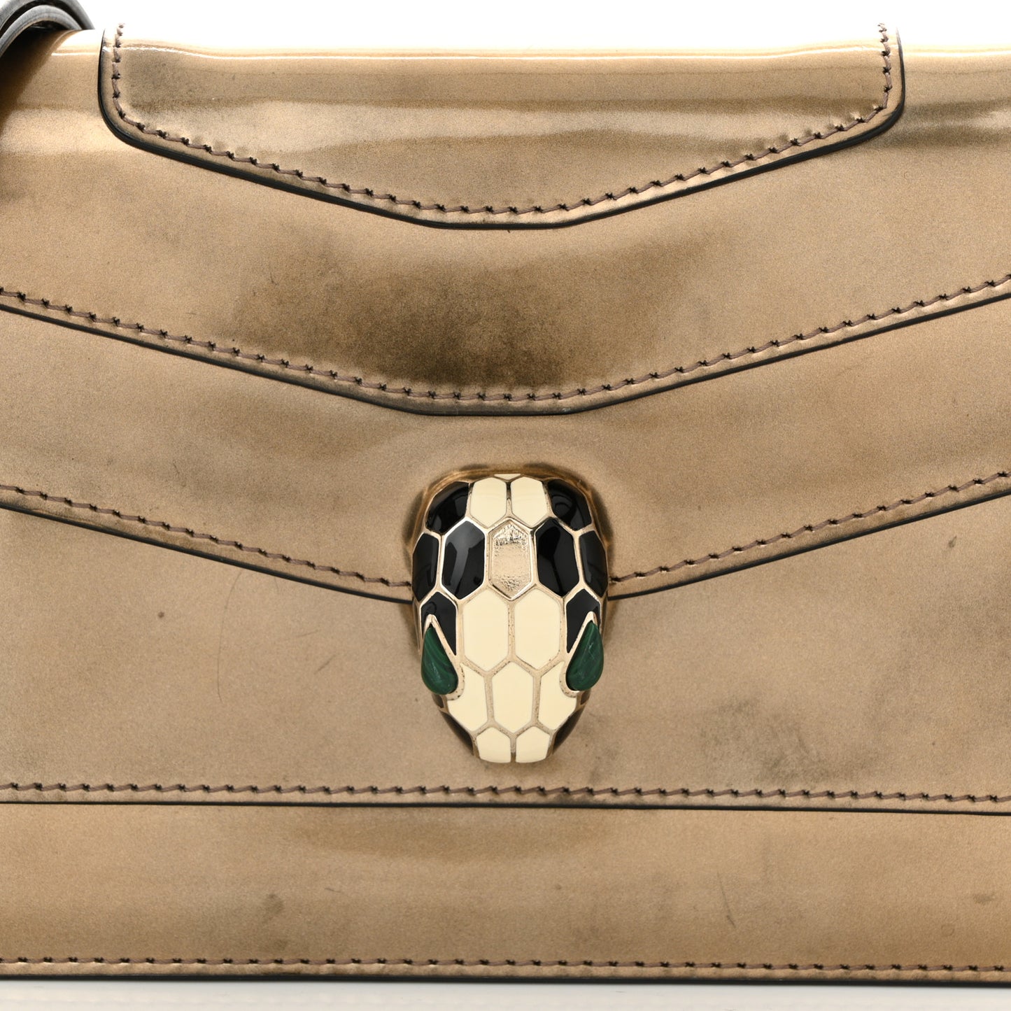 Metallic Serpenti Forever Small Shoulder Bag Bronze