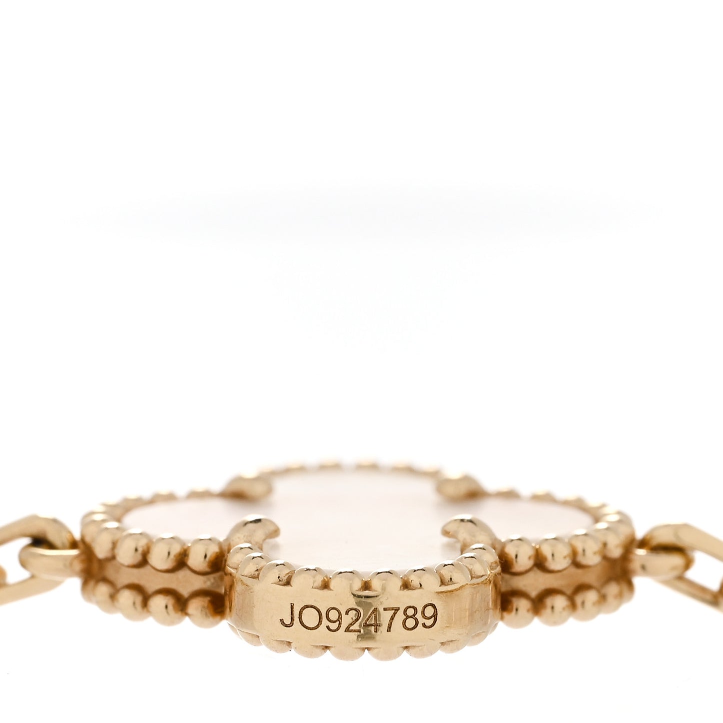 18K Yellow Gold Mother of Pearl 10 Motifs Vintage Alhambra Necklace