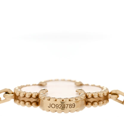 Van Cleef & Arpels 18K Yellow Gold Mother of Pearl 10 Motifs Vintage Alhambra Necklace 6 of 6