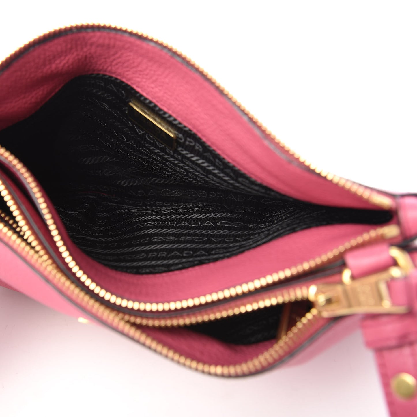 Vitello Phenix Double Zip Crossbody Bag Peonia