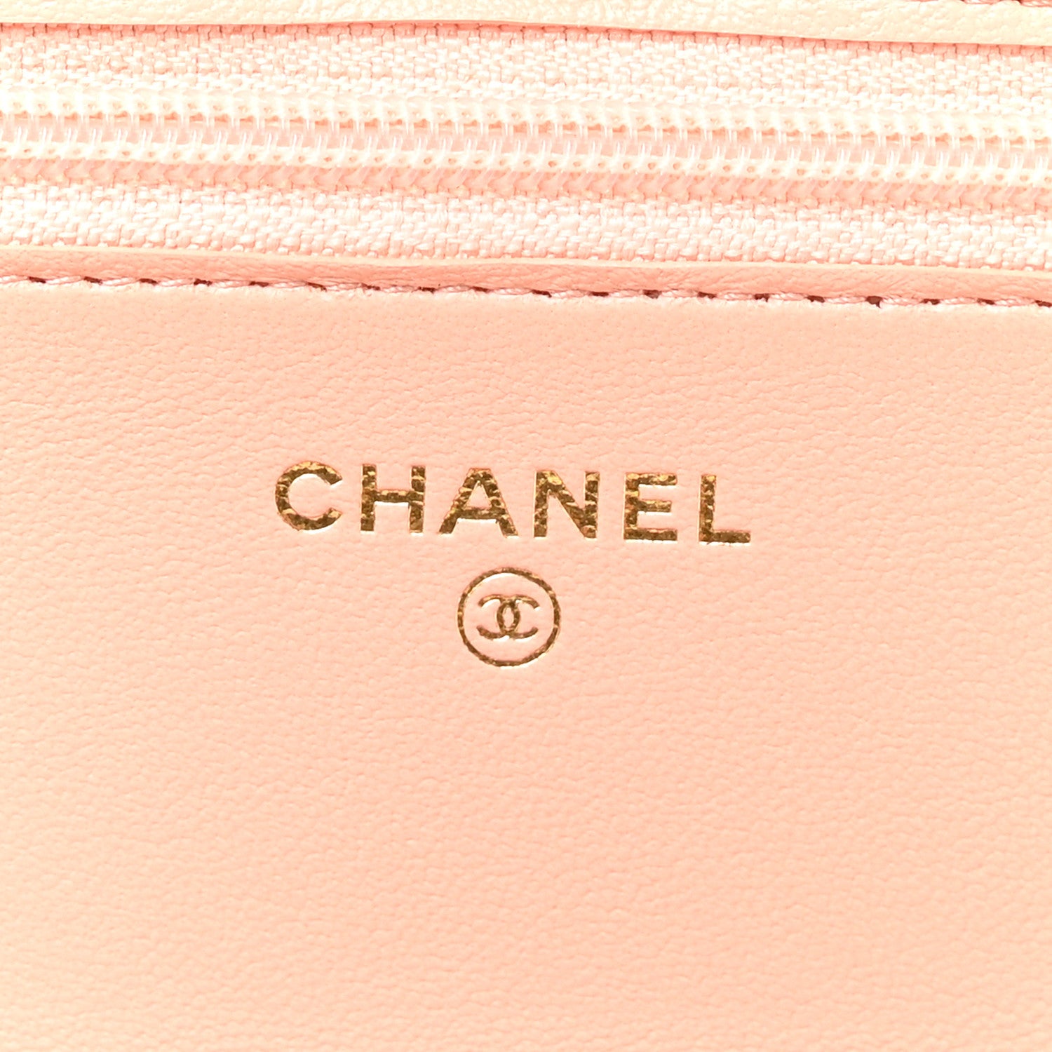 Chanel Lambskin Quilted CC Pearl Crush Wallet on Chain WOC Light Orange 6 of 12