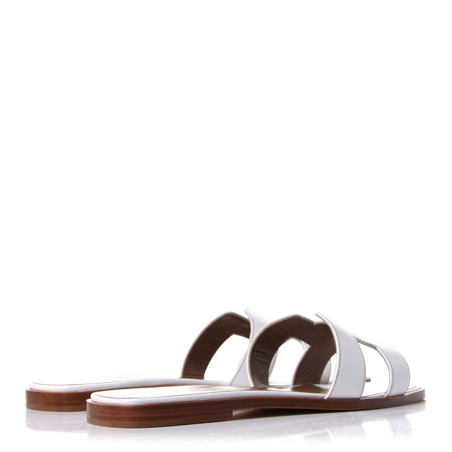 Hermes Box Calfskin Oran Sandals 40.5 White 4 of 11