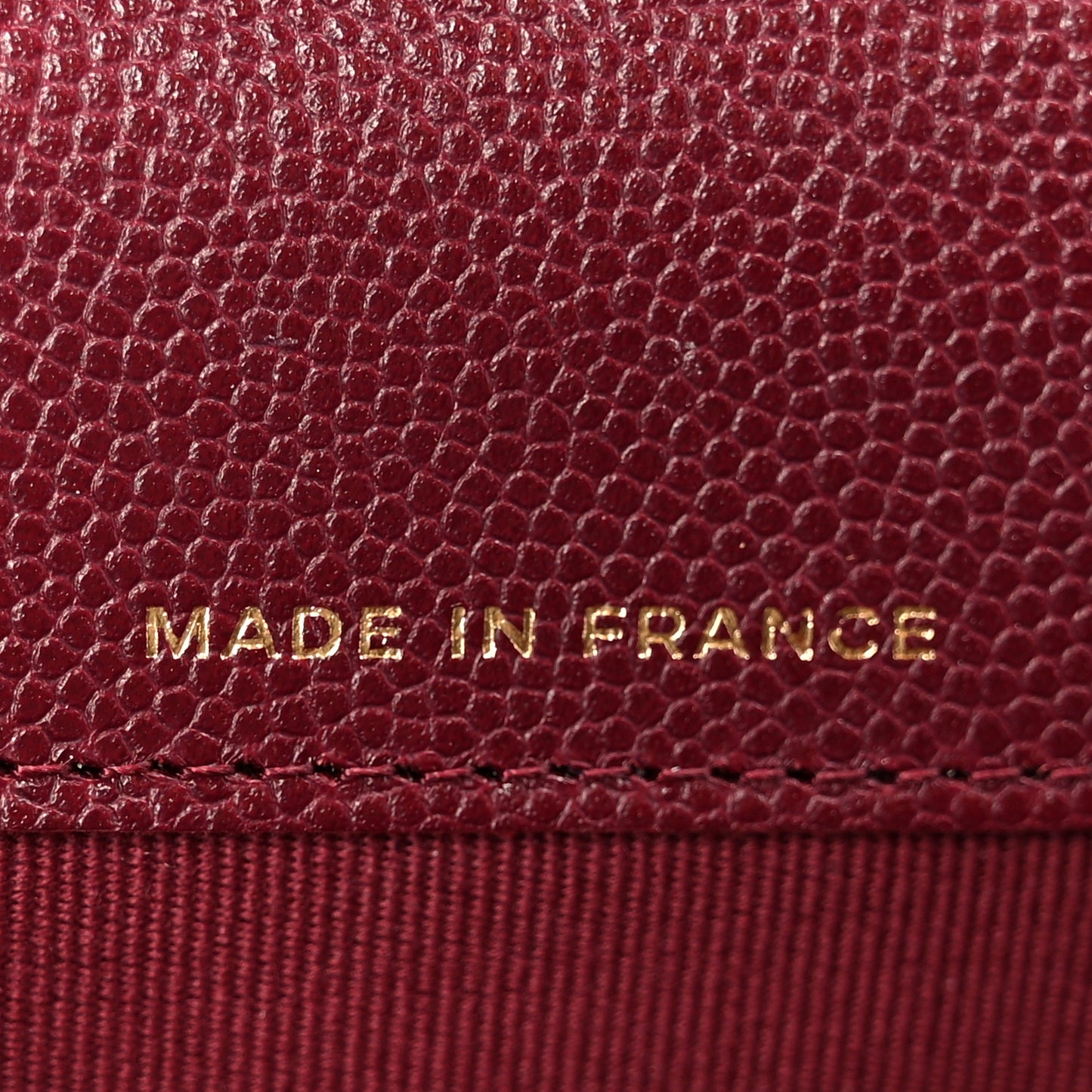 Caviar Quilted Flap Card Holder Wallet Burgundy