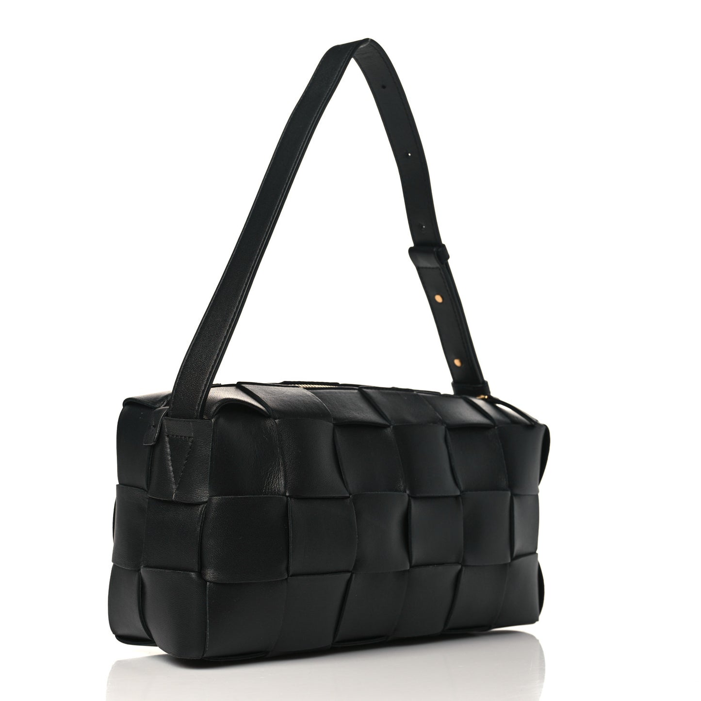 Lambskin Maxi Intrecciato Brick Cassette Bag Black