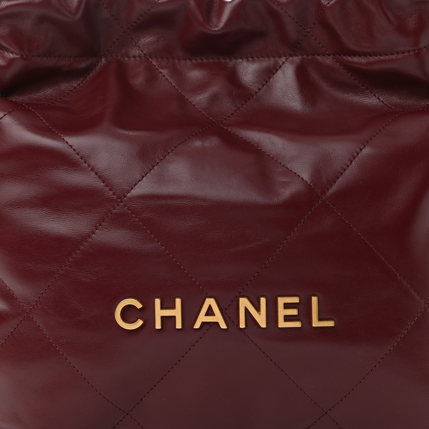 Chanel Shiny Calfskin Quilted Small Chanel 22 Burgundy 10 of 13