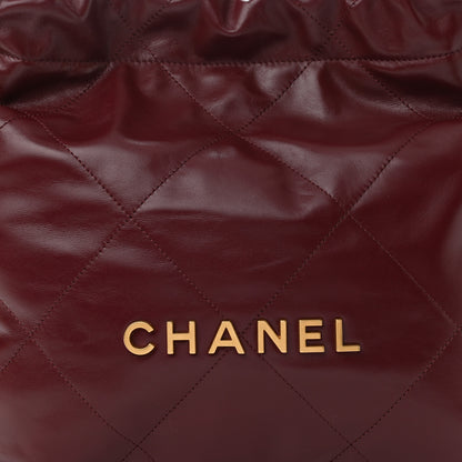 Chanel Shiny Calfskin Quilted Small Chanel 22 Burgundy 10 of 13