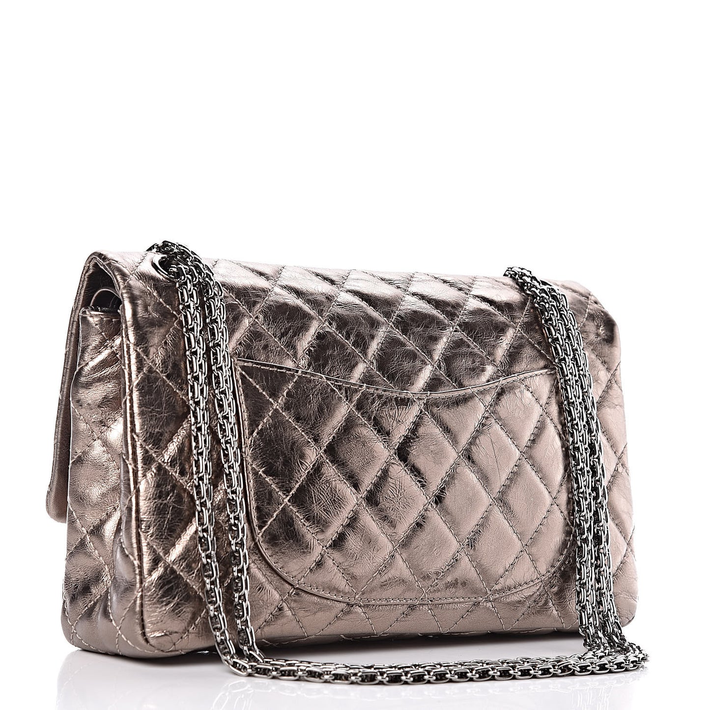 Metallic Aged Calfskin Quilted 2.55 Reissue 226 Flap Pewter