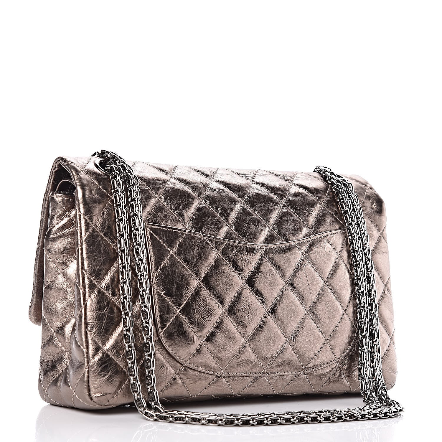 Chanel Metallic Aged Calfskin Quilted 2.55 Reissue 226 Flap Pewter 3 of 13
