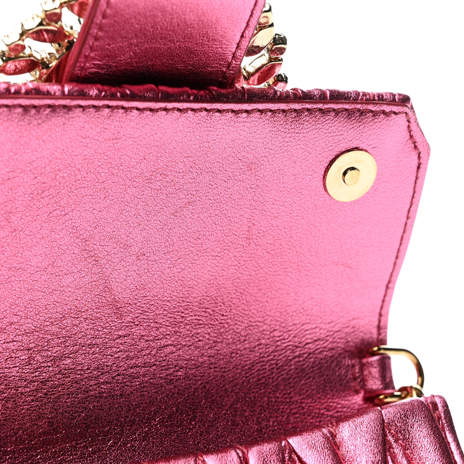 Miu Miu Metallic Nappa Matelasse Crystal Embellished Lady Crossbody Pink 12 of 12