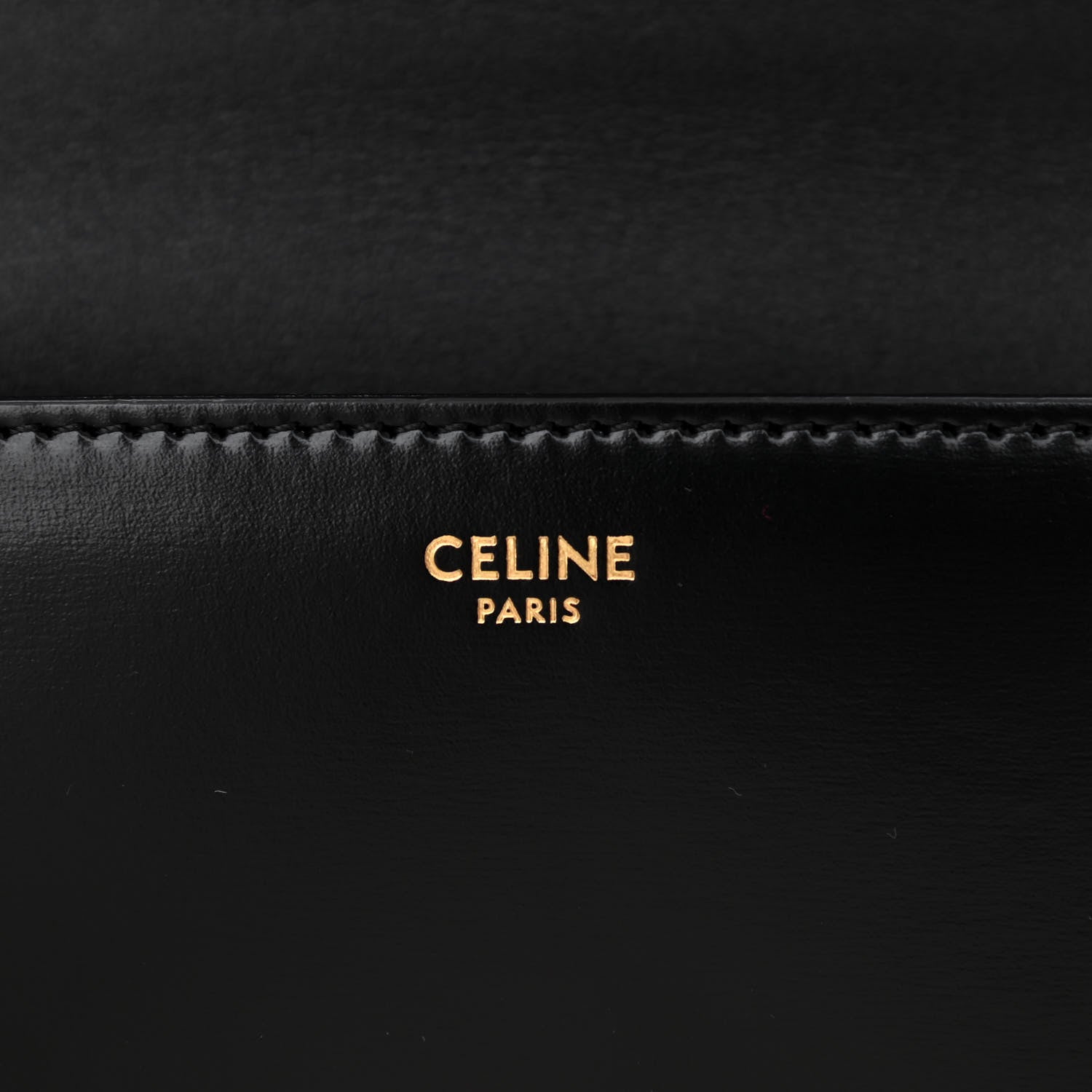 Celine Shiny Calfskin Cuir Triomphe Chain Shoulder Bag Black 5 of 10