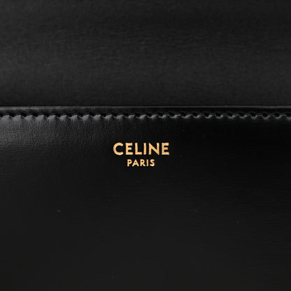 Celine Shiny Calfskin Cuir Triomphe Chain Shoulder Bag Black 5 of 10