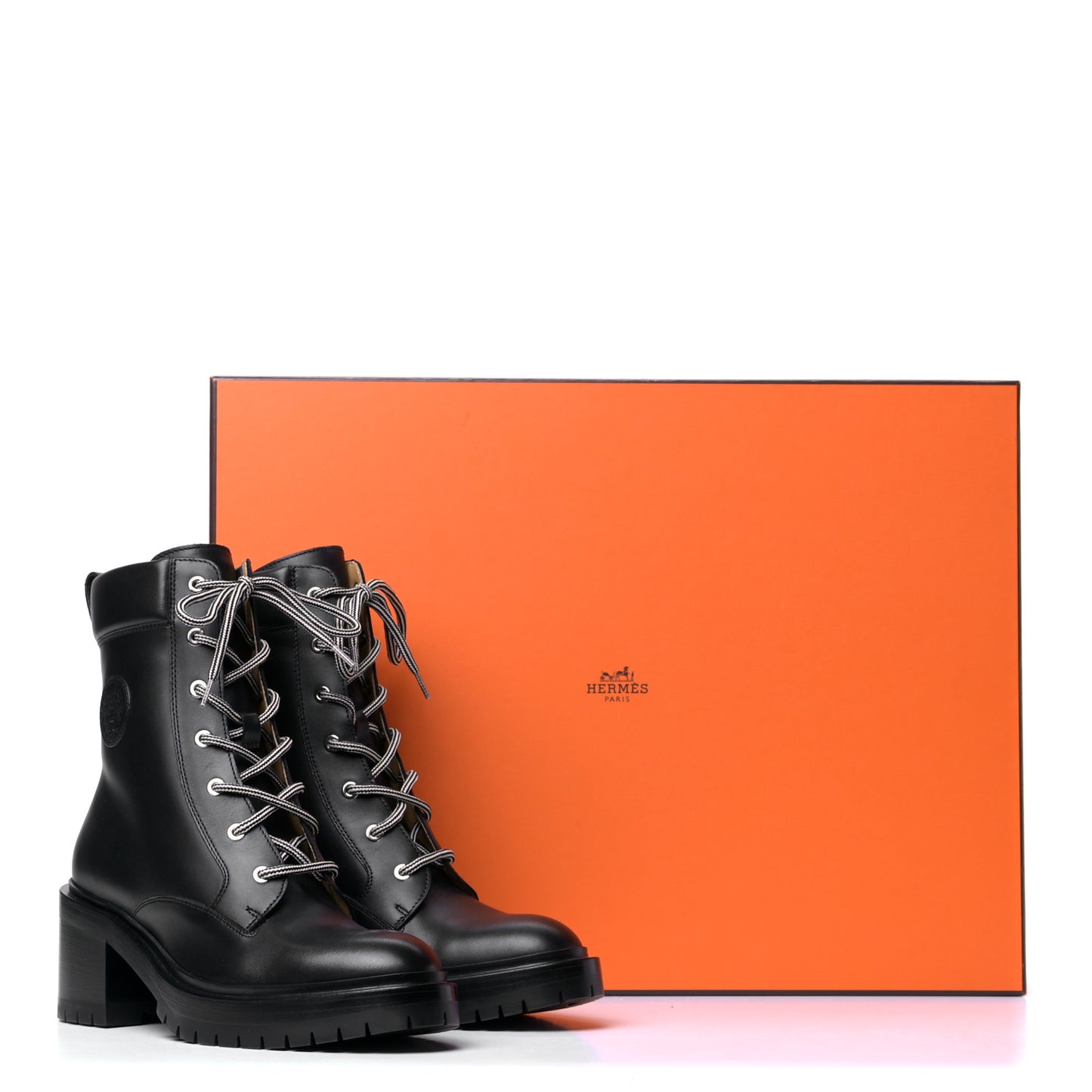 Calfskin Bridge Ankle Boots 38.5 Black