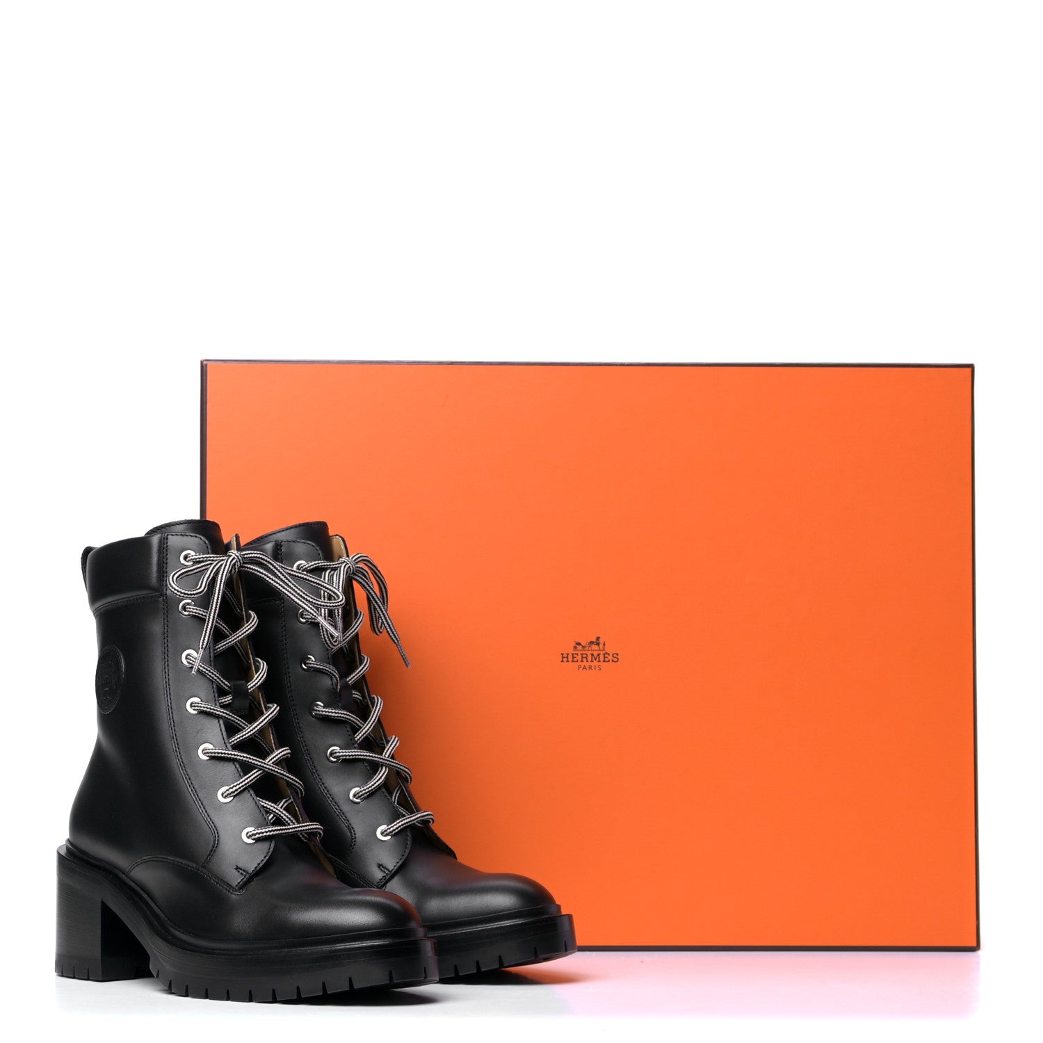 Hermes Calfskin Bridge Ankle Boots 38.5 Black 8 of 8