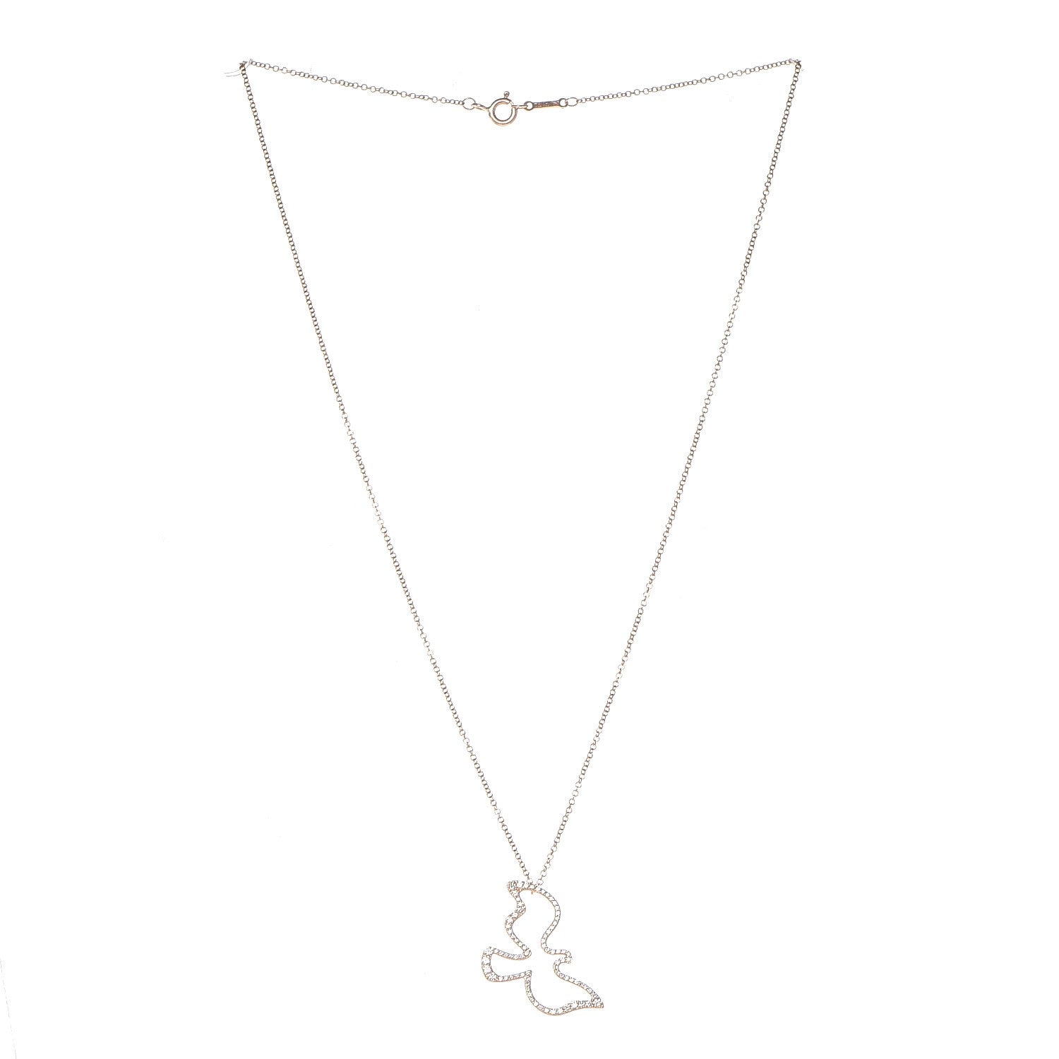 Tiffany 18K Rose Gold Diamond Paloma's Dove Pendant Necklace 3 of 6