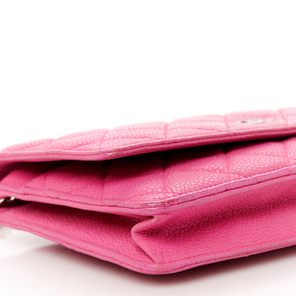 Chanel Iridescent Caviar Quilted Wallet on Chain WOC Pink 10 of 13