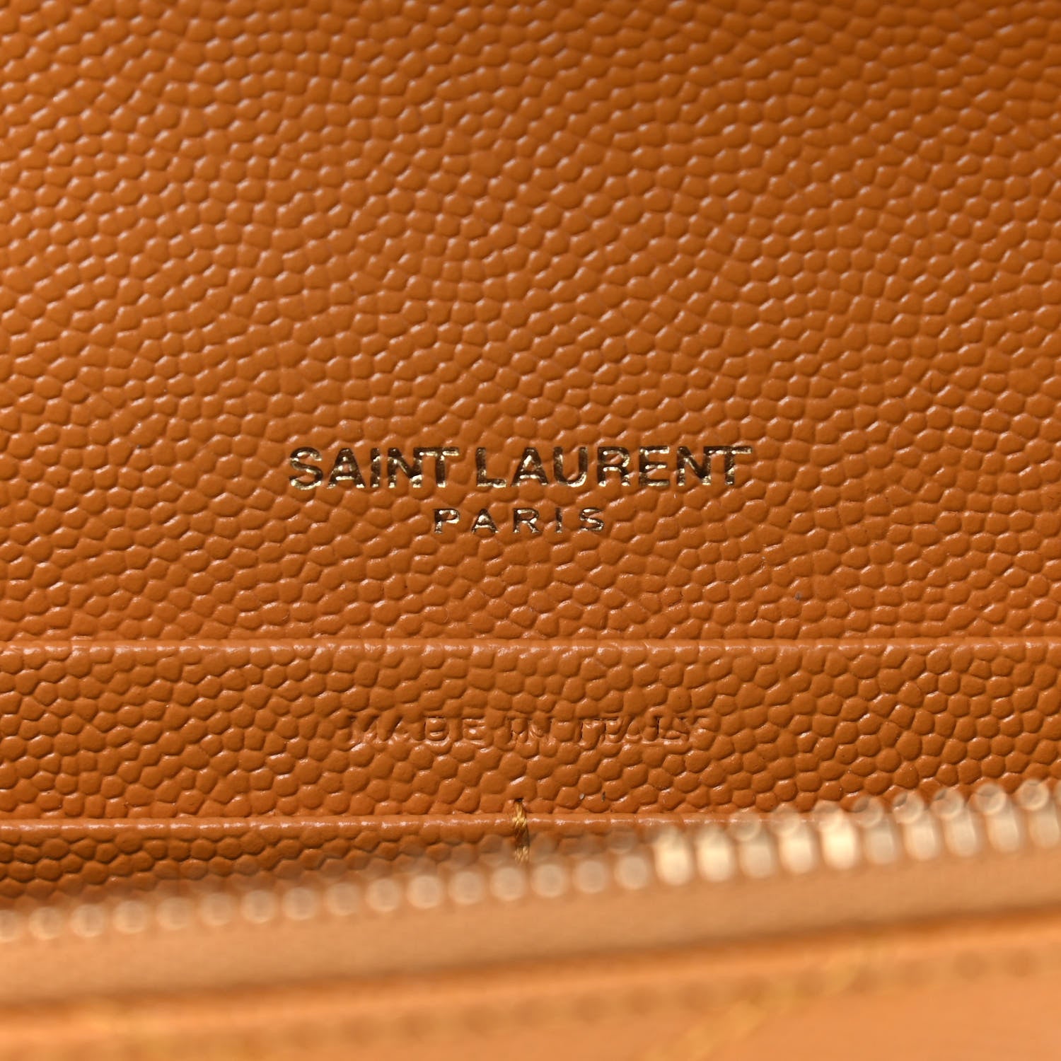 Saint Laurent Grain De Poudre Matelasse Chevron Monogram Envelope Chain Wallet Senape Yellow 8 of 8