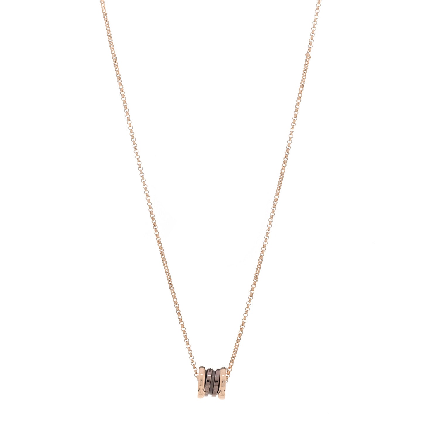 18K Rose Gold Cermet Small B.Zero1 Pendant Necklace